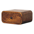 Wall-Mounted Chestnut Bedside - 1 Drawer Mini