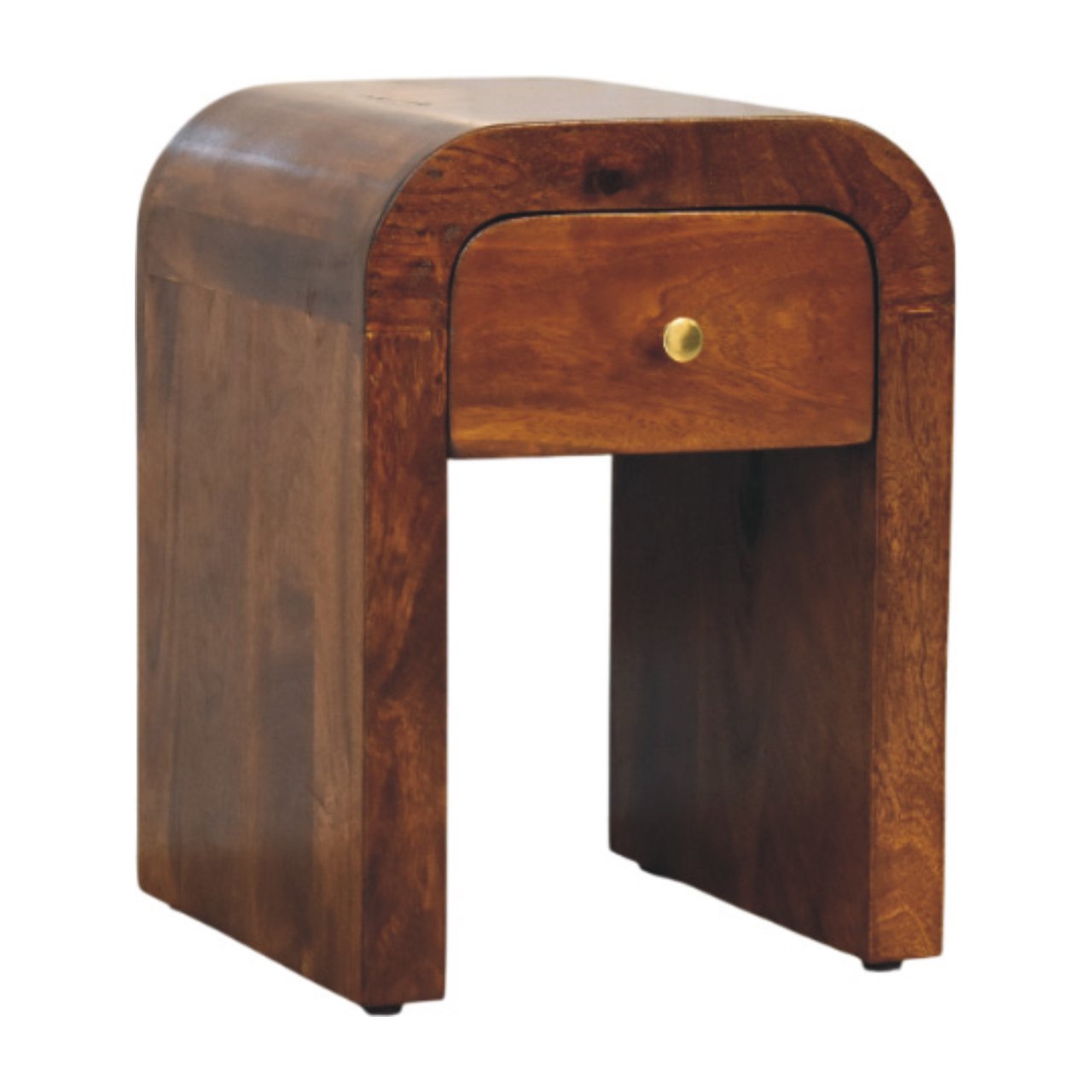 Chestnut Bedside Mini Darcy with Curved Edges