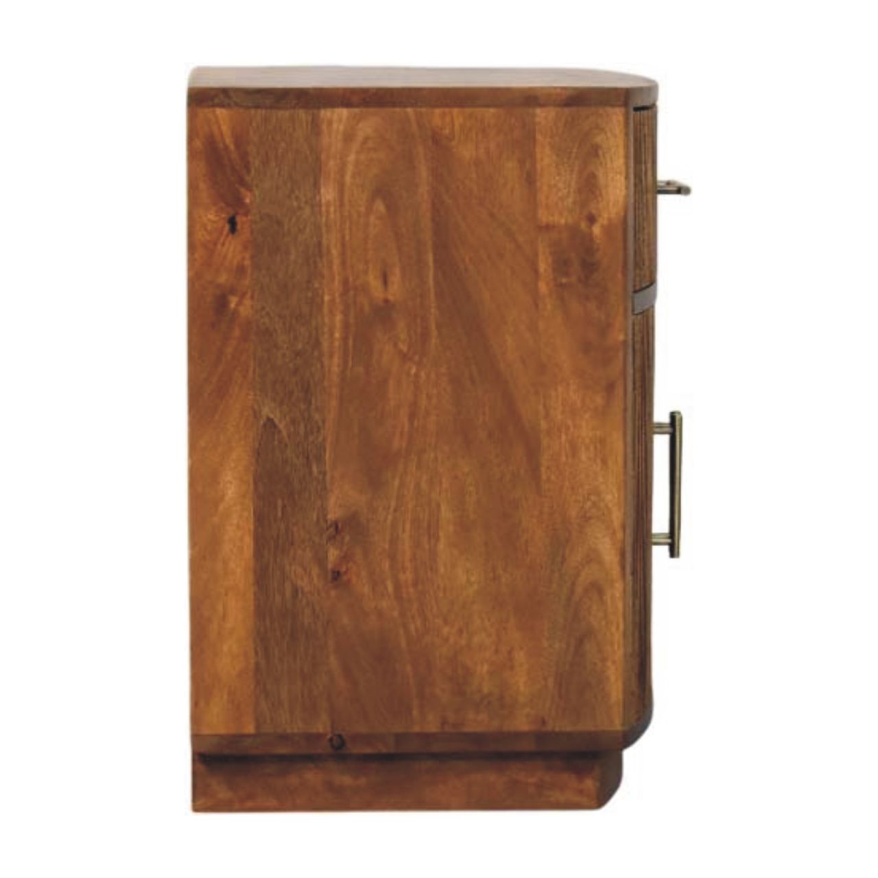 Bedside with Drawer - Solid Wood Curved Ribbed