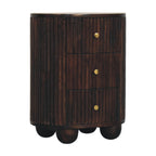 3-Drawer Bedside - Curved Fluted