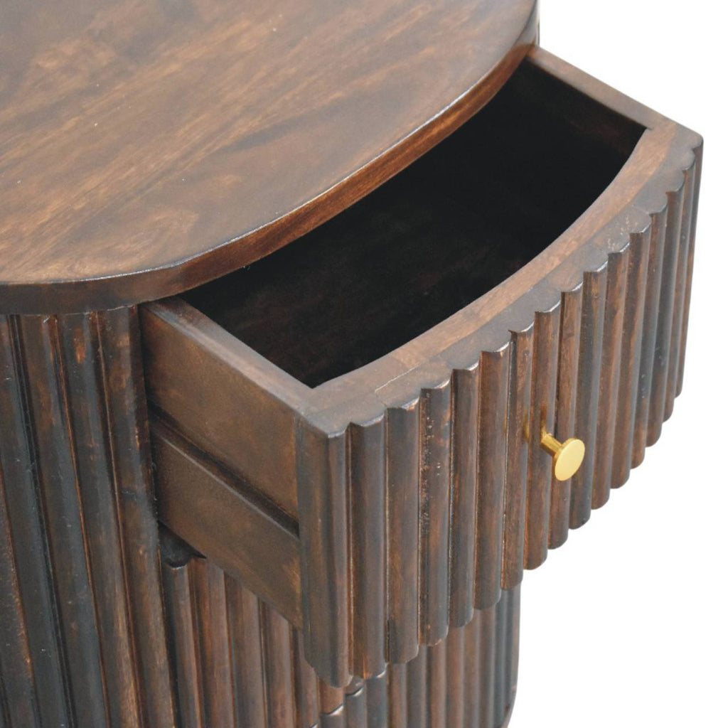 3-Drawer Bedside - Curved Fluted