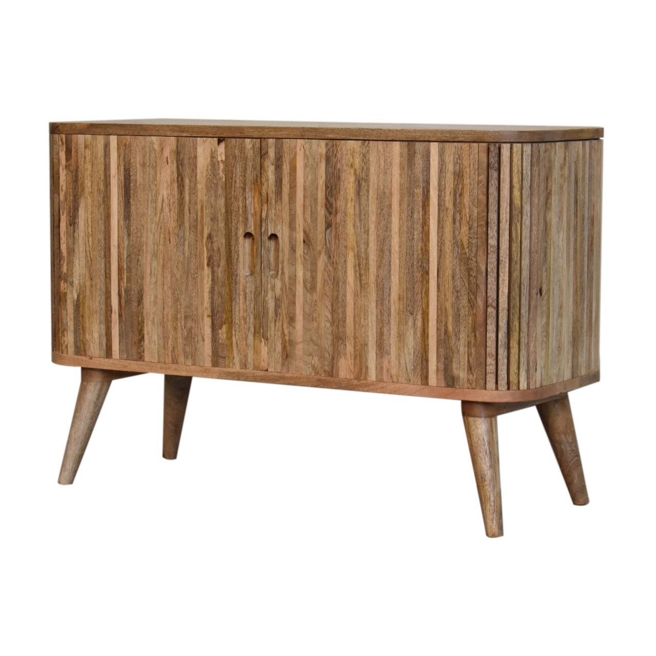 Solid wood sideboard with three drawers and two doors. handmade mango wood storage