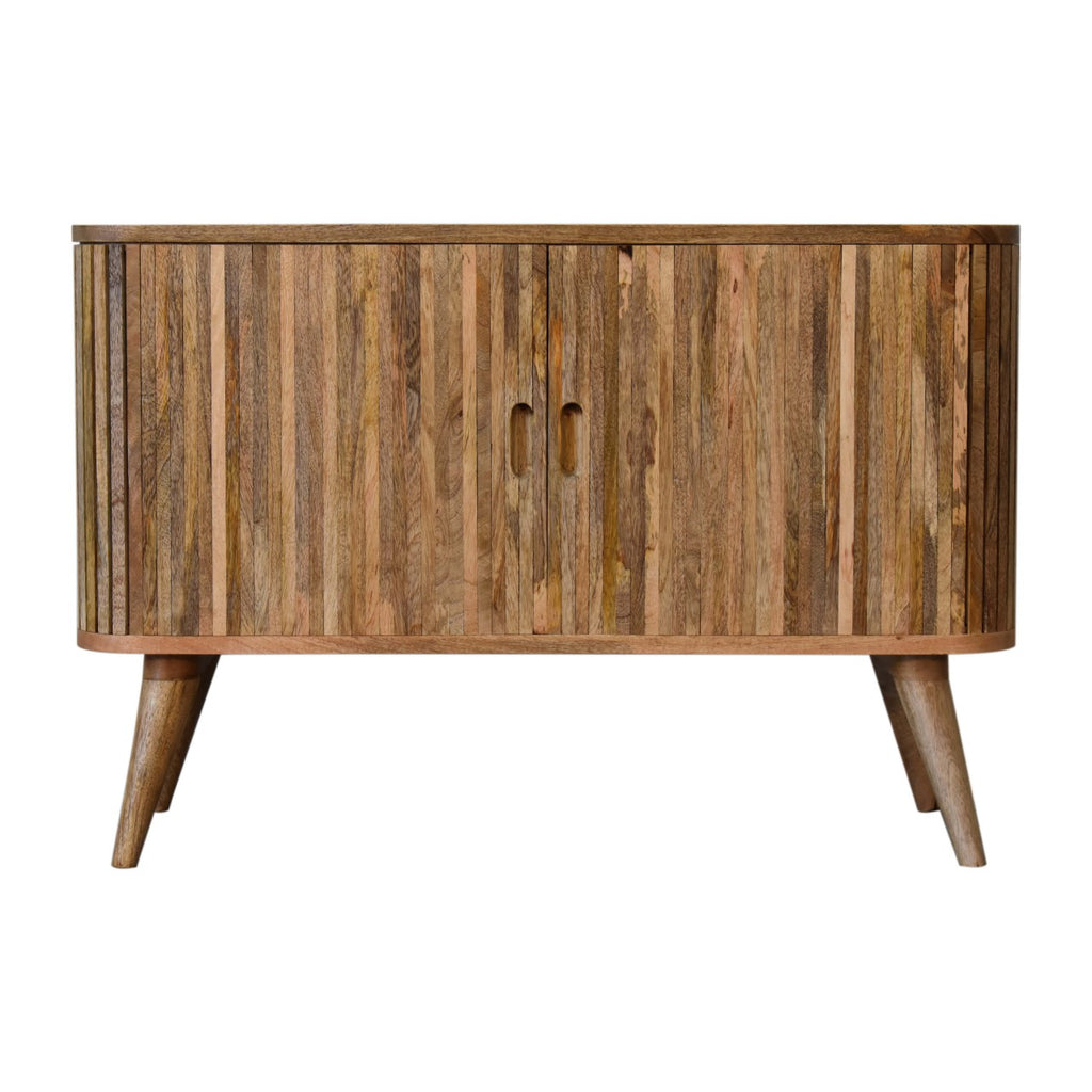 Solid wood sideboard with three drawers and two doors. handmade mango wood storage