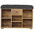 1 Drawer Bench - Black Tweed