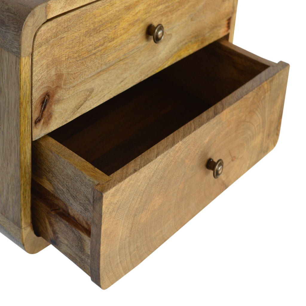 Oak-ish Bedside 2 Drawer Floating