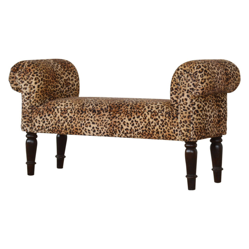 Velvet Bench Leopard Print