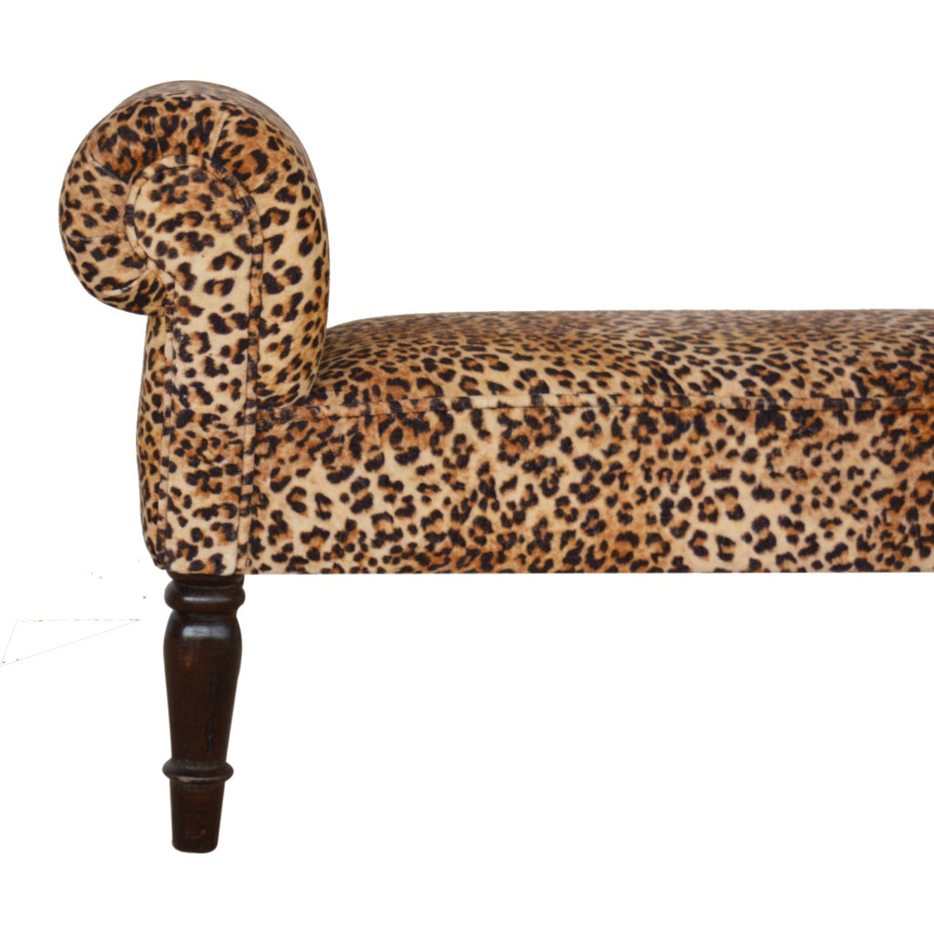 Velvet Bench Leopard Print